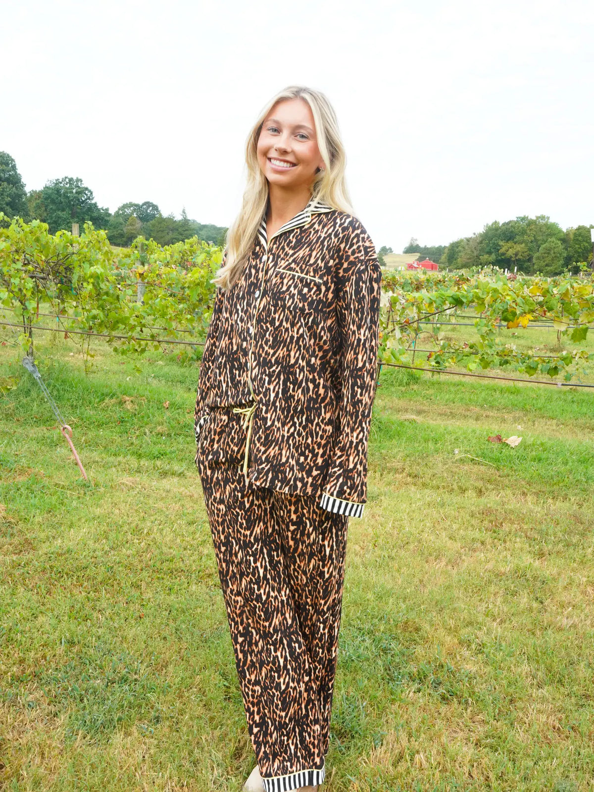 Luxe Leopard - Ribbed Bamboo Long Sleeve + Pants Pajama Set