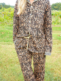 Luxe Leopard - Ribbed Bamboo Long Sleeve + Pants Pajama Set