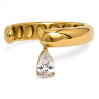 Open Ring with Crystal Drop Size